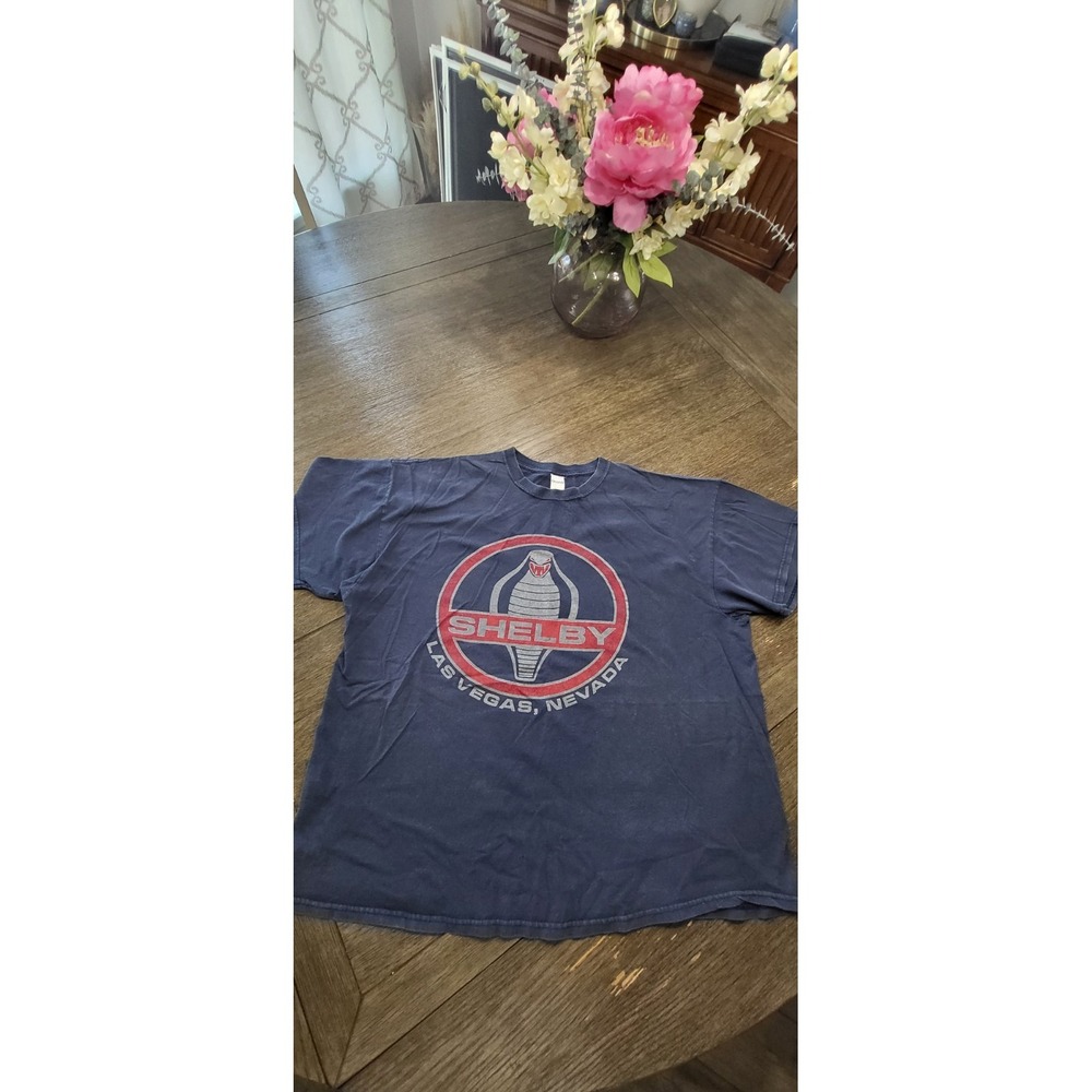 Shelby Cobra Las Vegas Nevada T-Shirt Mens 2XL Blue Gildan Heavy Cotton